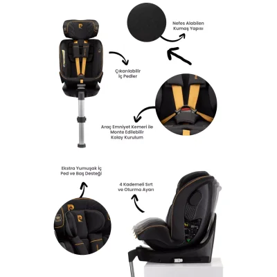 Pierre Cardin Everest Oto Koltuğu 0-36 Kg Black - 5