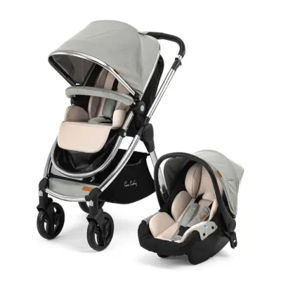 Pierre Cardin Voyager Tek Elle Katlanabilen Çift Yönlü Seyahat Travel Sistem Bebek Arabası Gri (1)