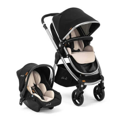 Pierre Cardin Voyager Tek Elle Katlanabilen Çift Yönlü Seyahat Travel Sistem Bebek Arabası  Siyah