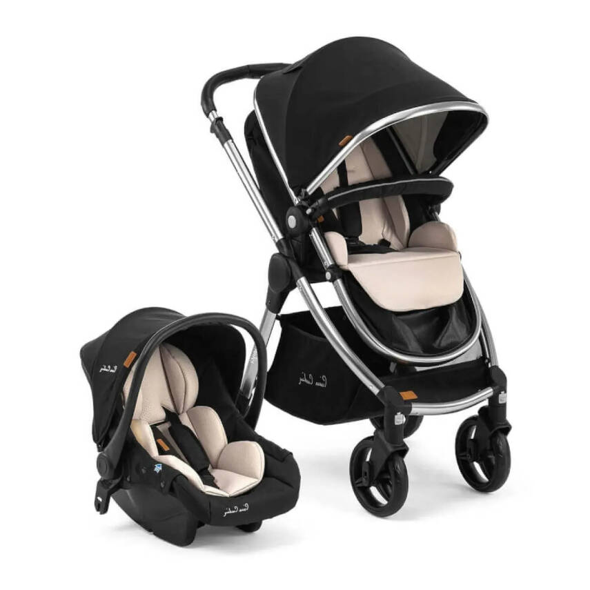 Pierre Cardin Voyager Tek Elle Katlanabilen Çift Yönlü Seyahat Travel Sistem Bebek Arabası  Siyah - 1