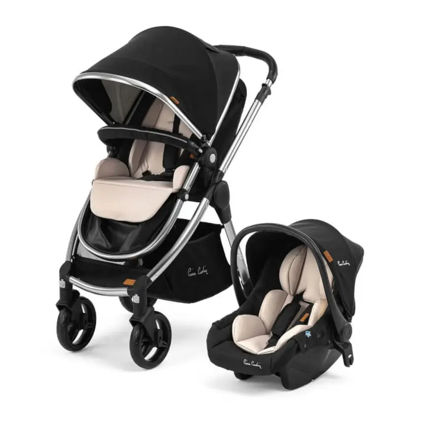 Pierre Cardin Voyager Tek Elle Katlanabilen Çift Yönlü Seyahat Travel Sistem Bebek Arabası  Siyah - 2