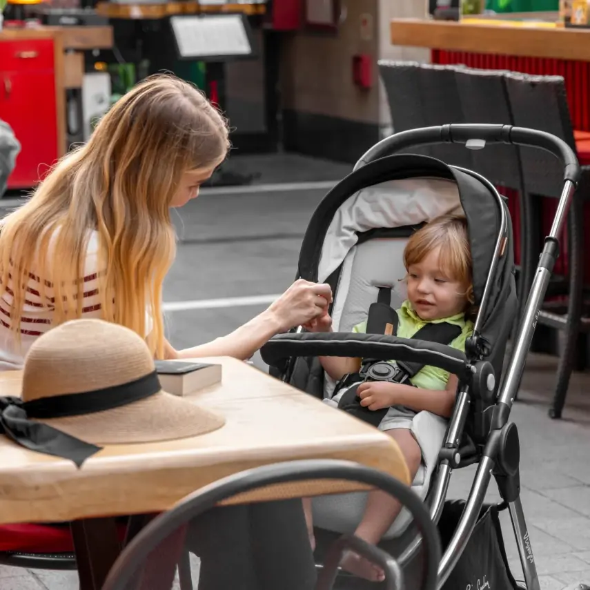 Pierre Cardin Voyager Tek Elle Katlanabilen Çift Yönlü Seyahat Travel Sistem Bebek Arabası  Siyah - 10