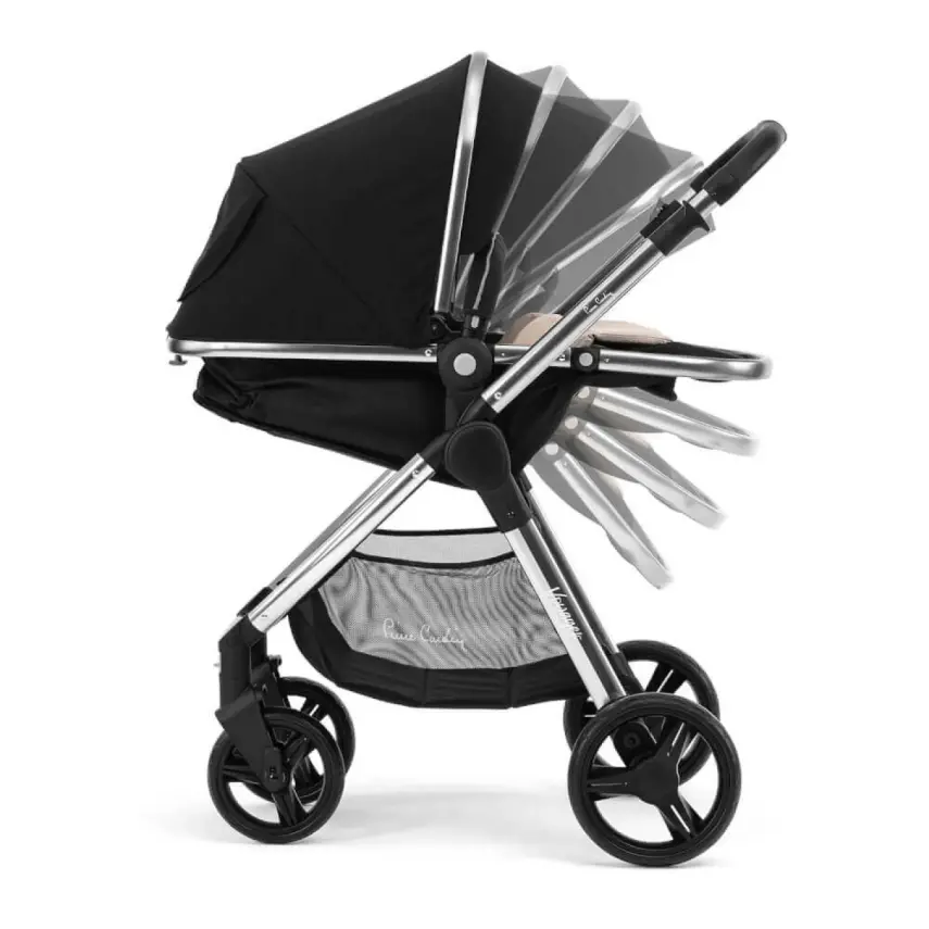 Pierre Cardin Voyager Tek Elle Katlanabilen Çift Yönlü Seyahat Travel Sistem Bebek Arabası  Siyah - 9