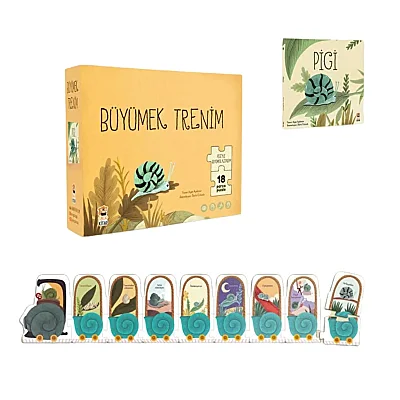 Pigi- Büyümek Treni 18 Parça Puzzle ve Kitap