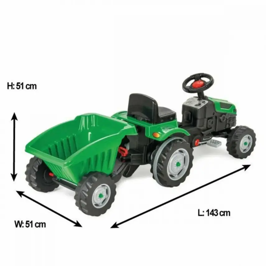 Pilsan Active Römorklu Pedallı Traktör Yeşil - 2