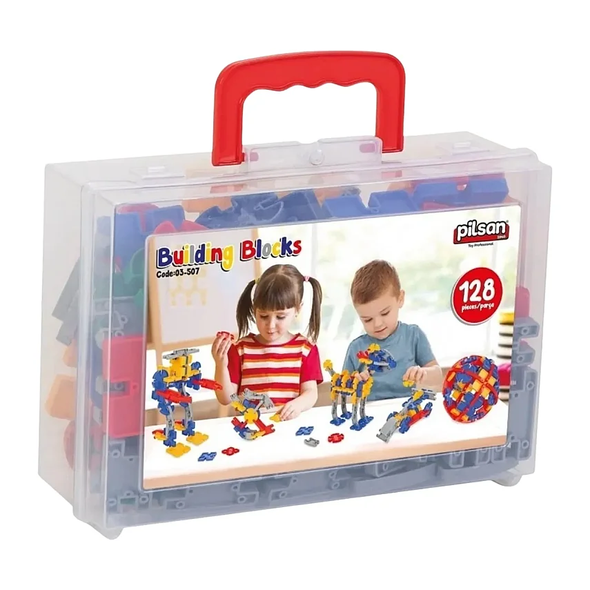 Pilsan Buıldıng Blocks 128 Parça (Çantalı) - 1