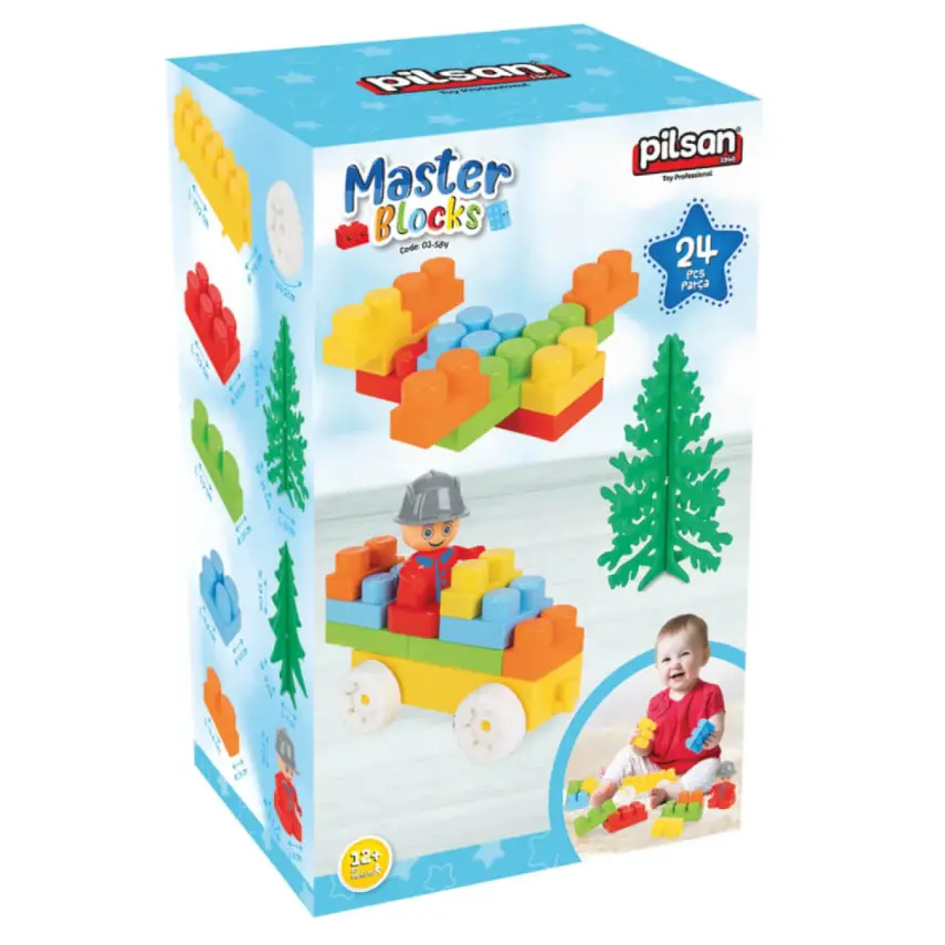 Pilsan Master Bloklar Aksesuarlı 24 Parça - 1