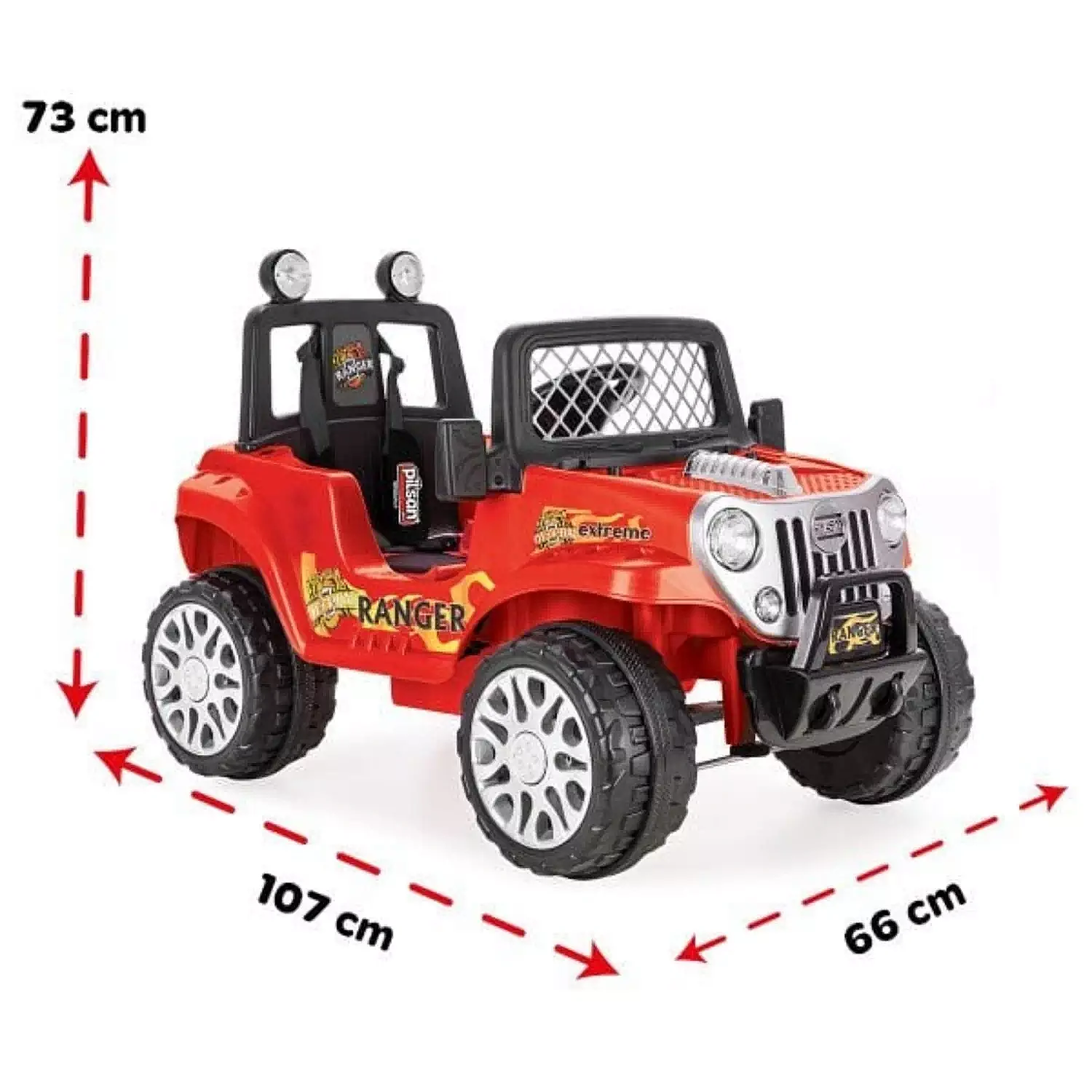 Pilsan Ranger Uzaktan Kumandalı Akülü Araba Kırmızı