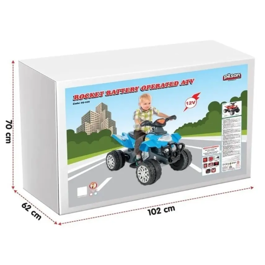 Pilsan Rocket Akülü Araba 12 Volt Mavi - 2