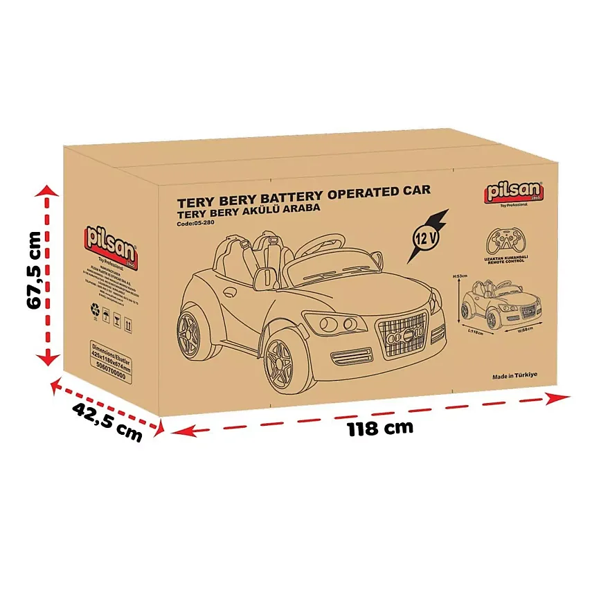 Pilsan Tery Bery 12V Akülü Araba Beyaz - 4