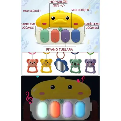 Piyanolu Ördek Gökkuşağı Bebek Oyun Halısı - 8