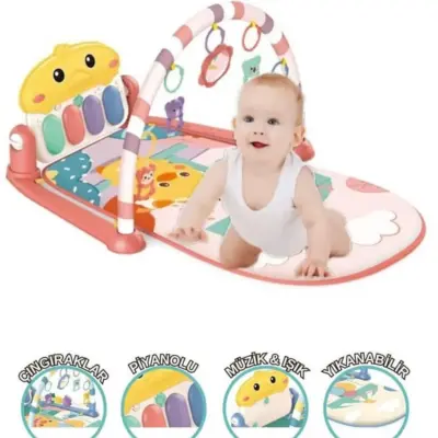 Piyanolu Ördek Gökkuşağı Bebek Oyun Halısı - 2