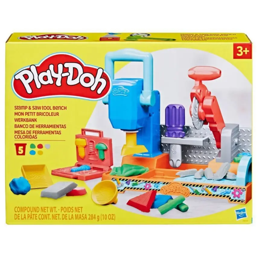 Play Doh Damga Ve Testere  Renkli El Aletleri Oyun Hamuru Seti Tezgahı - 2