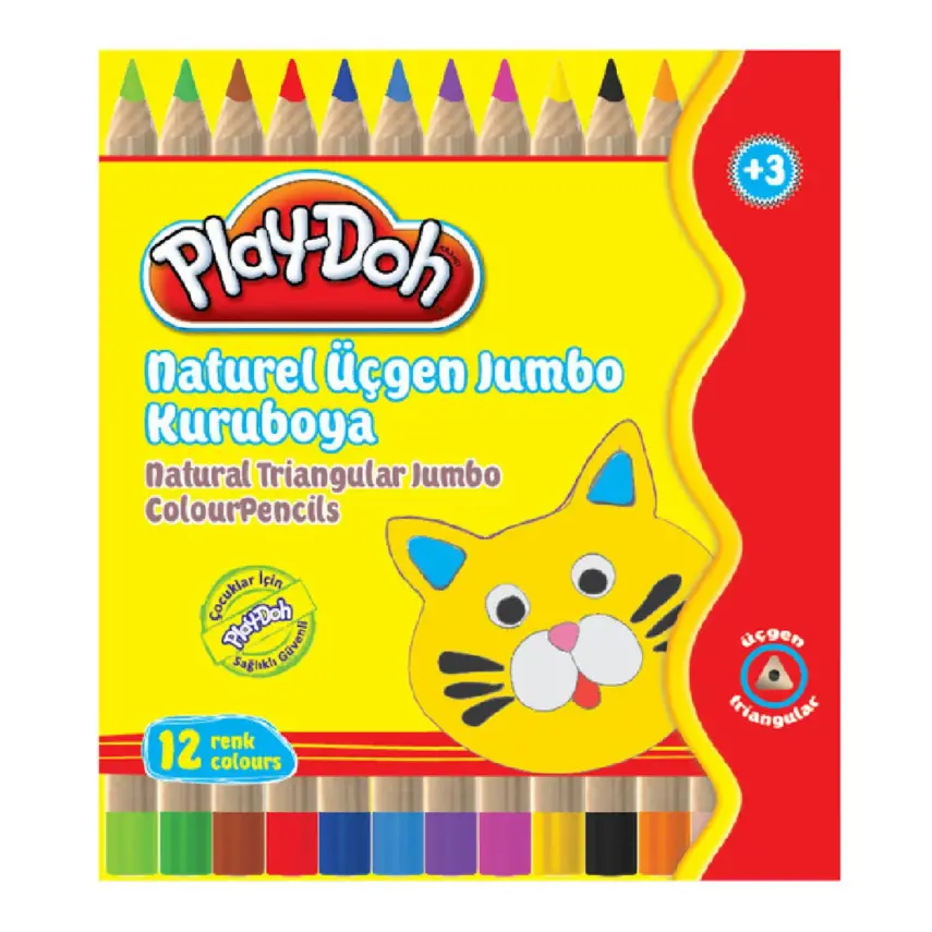 Play-Doh Kuruboya Naturel Jumbo 12 Renk - 1