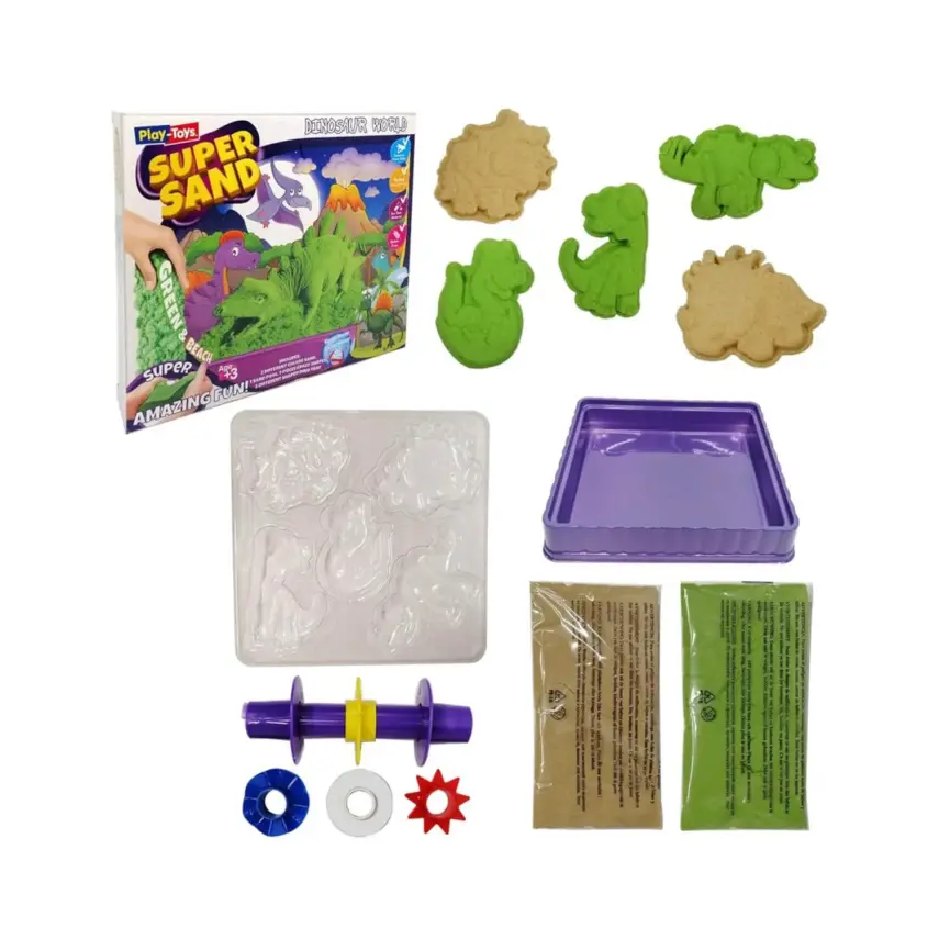 Play Toys Kinetik Kum Dinozor Oyun Kumu 500gr - 1