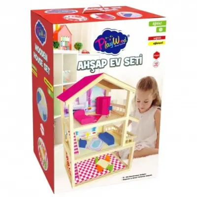Play Wood Ahşap Ev Seti 12 Parça (1)