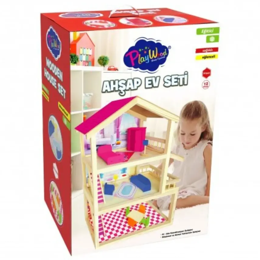 Play Wood Ahşap Ev Seti 12 Parça - 2