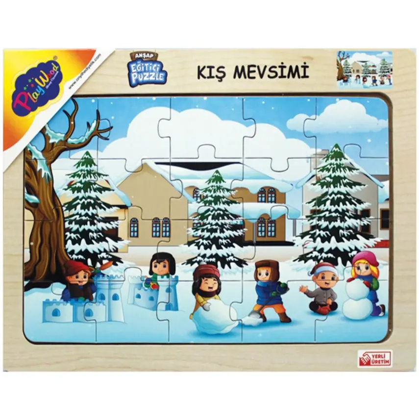 Play Wood Ahşap Tutmalı Puzzle Kış Mevsimi                                               - 1