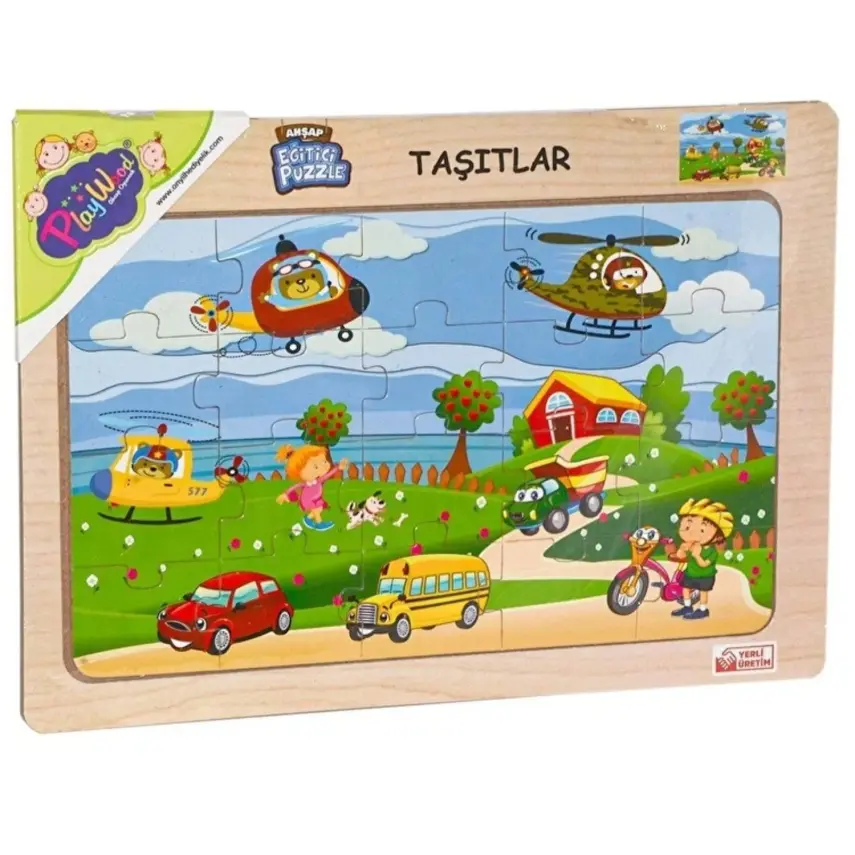 Play Wood Ahşap Tutmalı Puzzle Taşıtlar                                  - 2