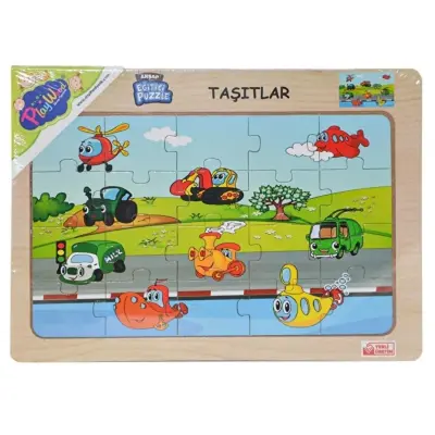 Play Wood Ahşap Tutmalı Puzzle Taşıtlar                                  - 3