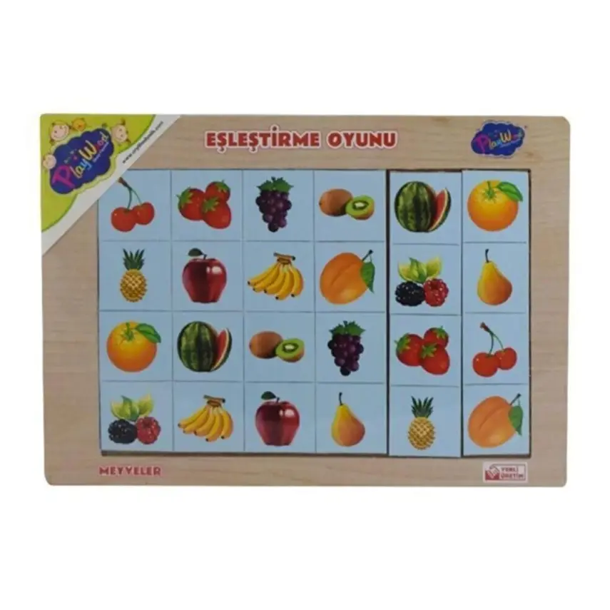 Playwood Ahşap Eğitici Eşleştirme Karışık Meyveler Sebzeler - 1