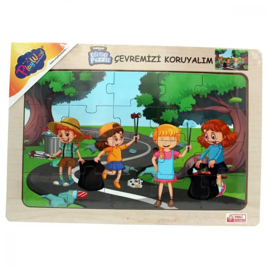 Playwood Ahşap Eğitici Puzzle Çevremizi Koruyalım - 1