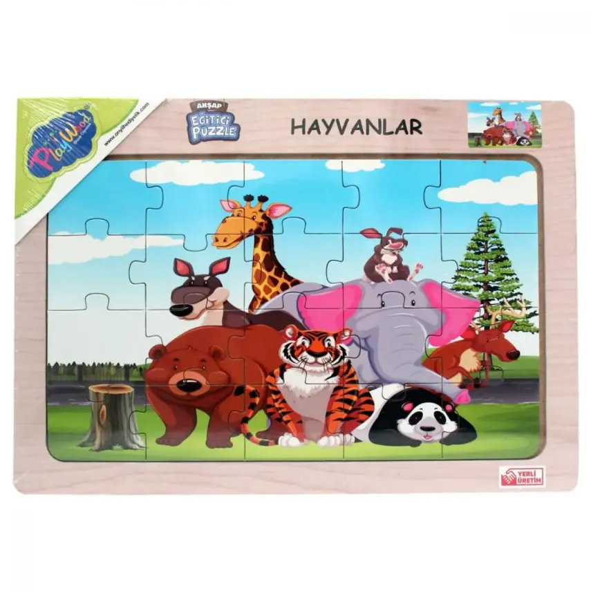 Playwood Ahşap Eğitici Puzzle Hayvanlar - 1