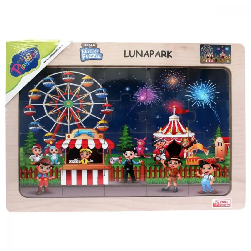 Playwood Ahşap Eğitici Puzzle Lunapark - 1