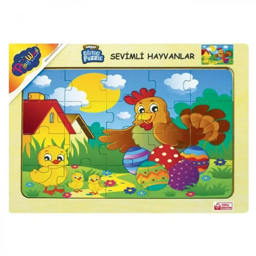 Playwood Ahşap Eğitici Puzzle Sevimli Hayvanlar - 1