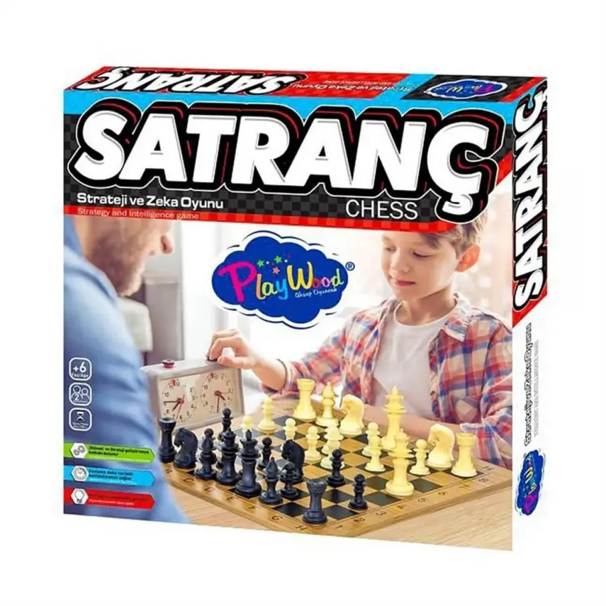 Playwood Ahşap Satranç Oyunu - 1
