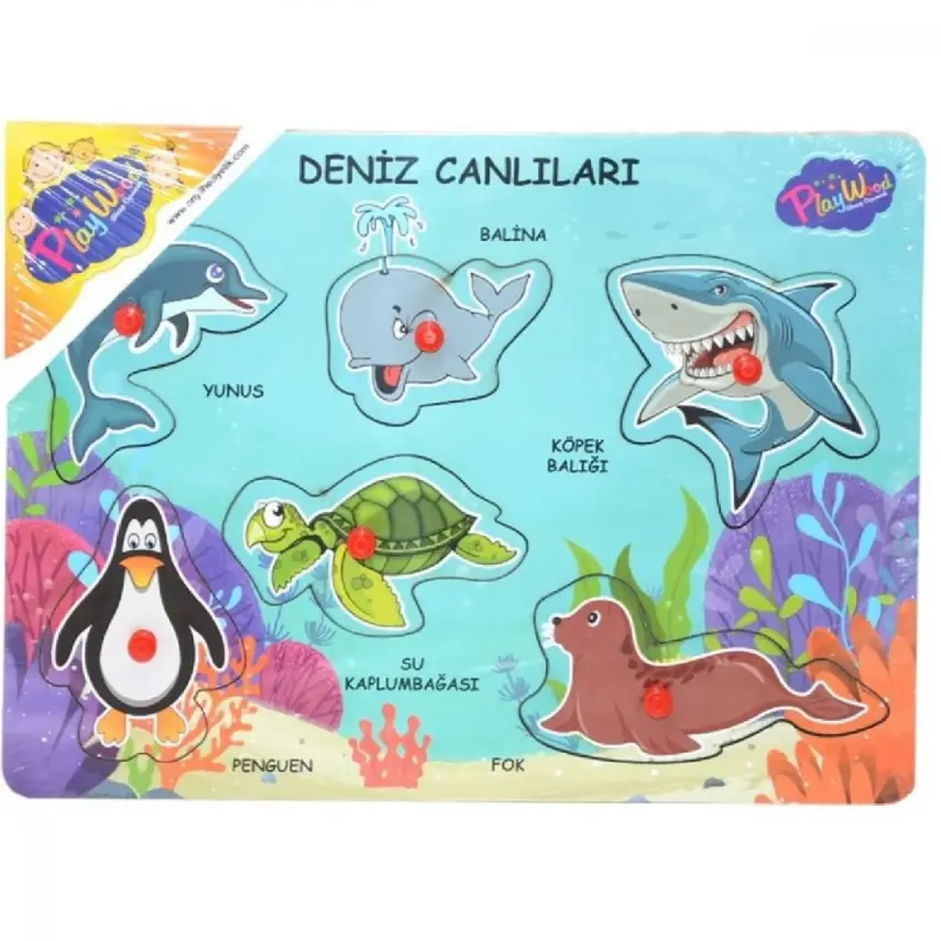 Playwood Ahşap Tutmalı Deniz Canlıları - 1