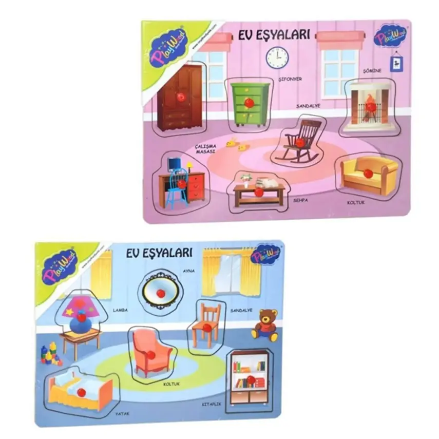 Playwood Ahşap Tutmalı Ev Eşyaları - 1