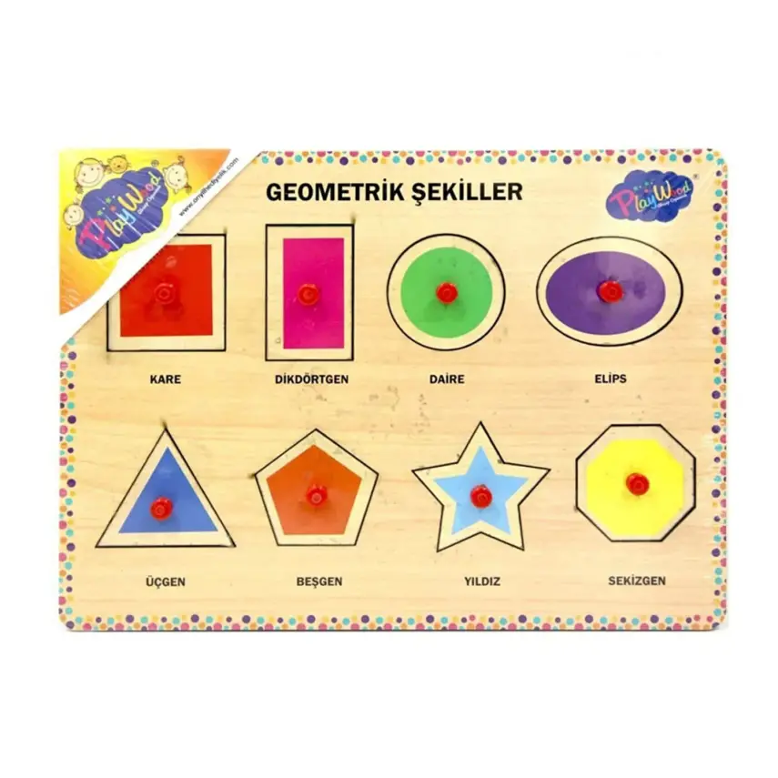 Playwood Ahşap Tutmalı Geometrik Şekiller - 1