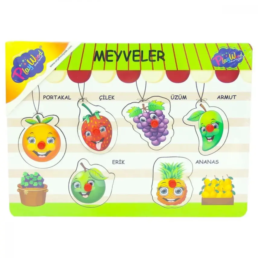 Playwood Ahşap Tutmalı Sebzeler Meyveler - 2