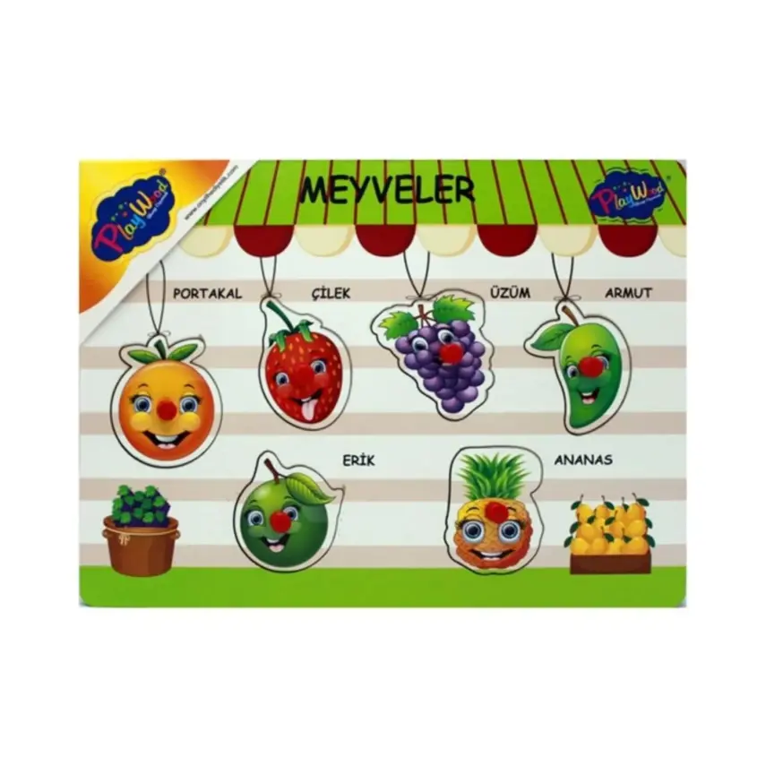 Playwood Ahşap Tutmalı Sebzeler Meyveler - 1