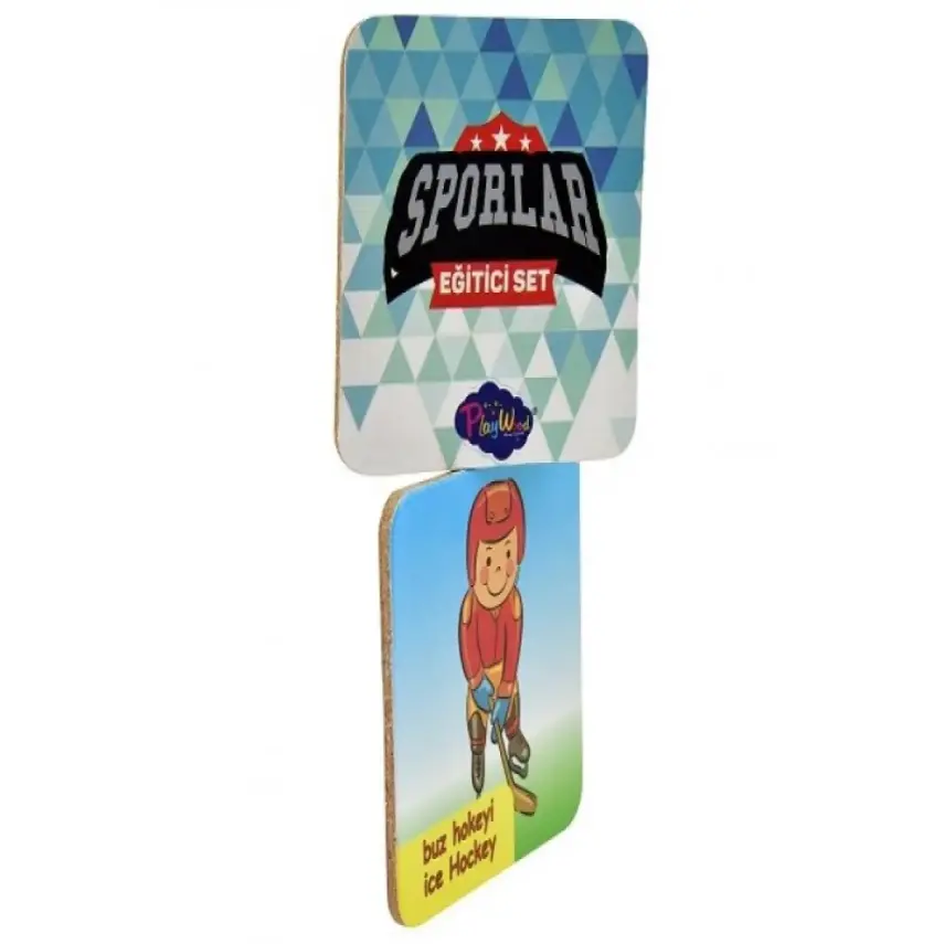 Playwood Eğitici Ahşap Hafıza Kartları Sporlar - 1