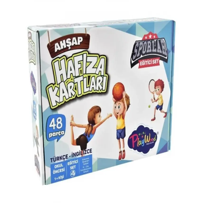 Playwood Eğitici Ahşap Hafıza Kartları Sporlar - 3