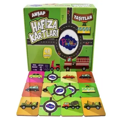 Playwood Eğitici Ahşap Hafıza Kartları Taşıtlar - 3