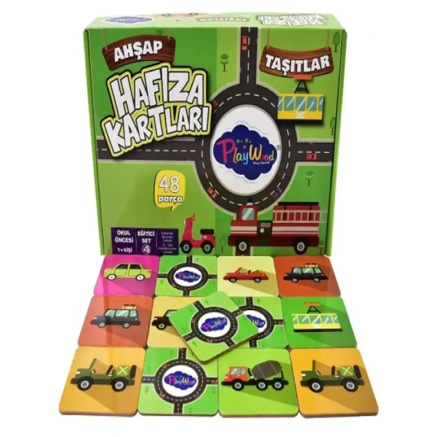 Playwood Eğitici Ahşap Hafıza Kartları Taşıtlar - 3