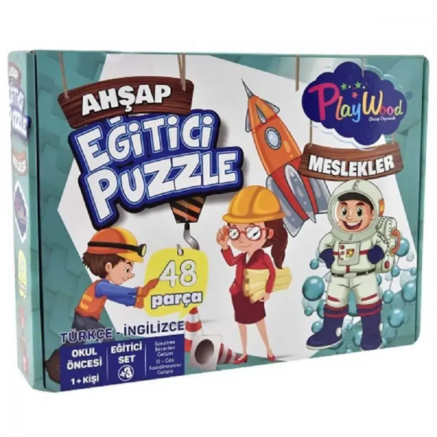 Playwood Eğitici Ahşap Puzzle Meslekler - 1