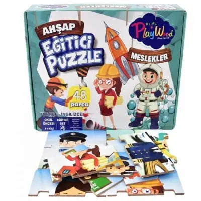 Playwood Eğitici Ahşap Puzzle Meslekler (1)