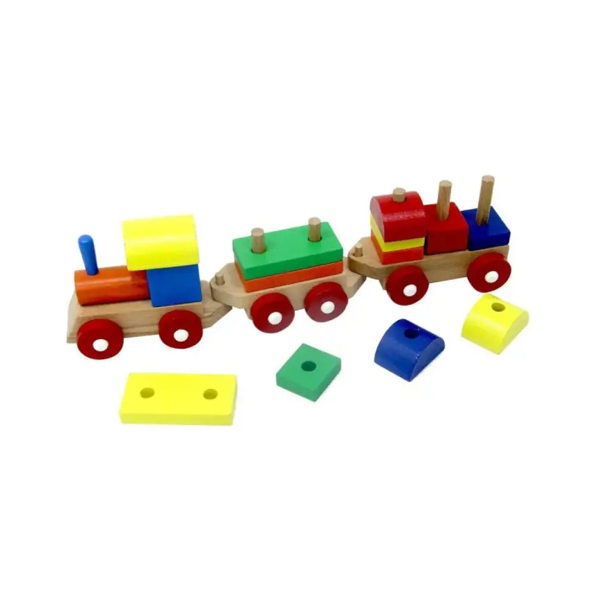 Playwood Kutuda Ahşap Eğitici Bloklu Tren - 1