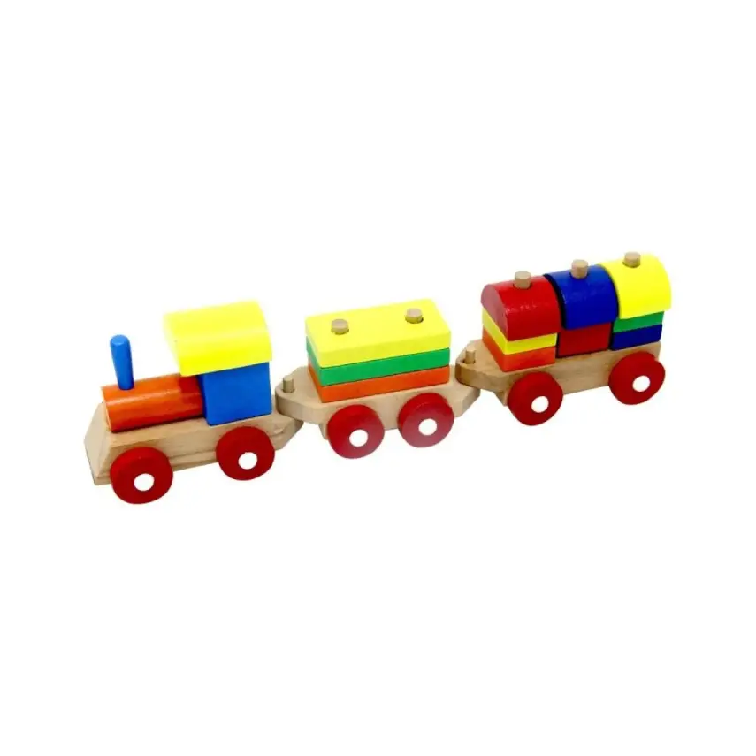 Playwood Kutuda Ahşap Eğitici Bloklu Tren - 3
