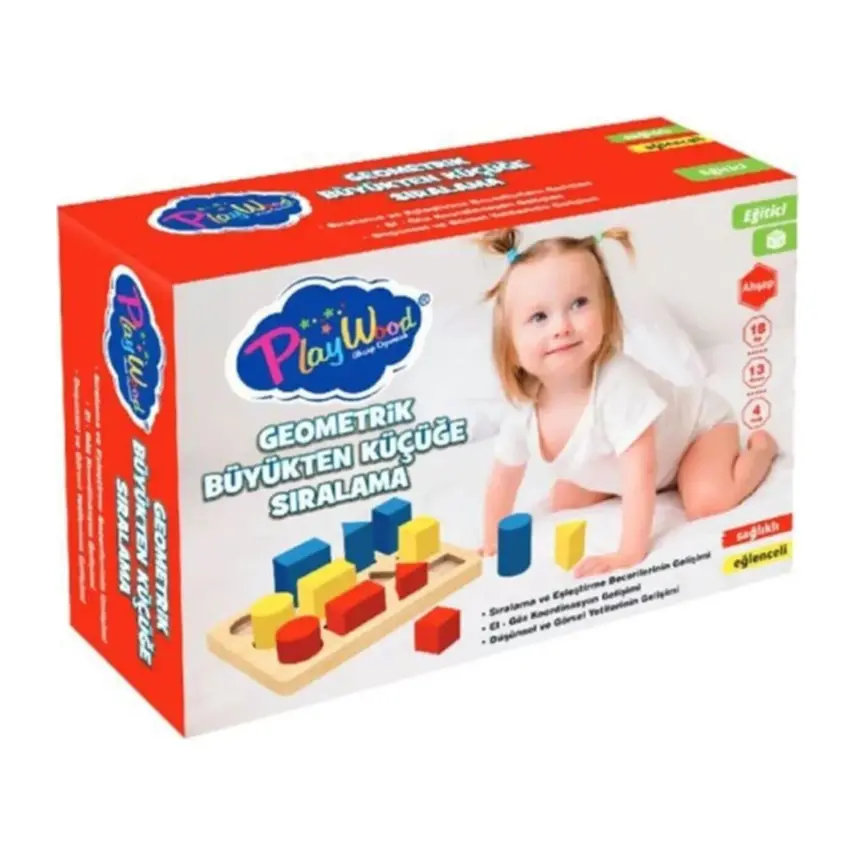 Playwood Kutuda Ahşap Geometrik Büyükten Küçüğe Sıralama - 2