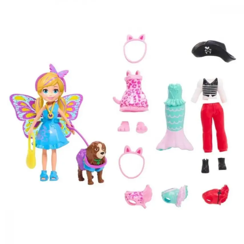 Polly Pocket ve Hayvan Dostu Kostüm Giyiyor Oyun Seti - 1