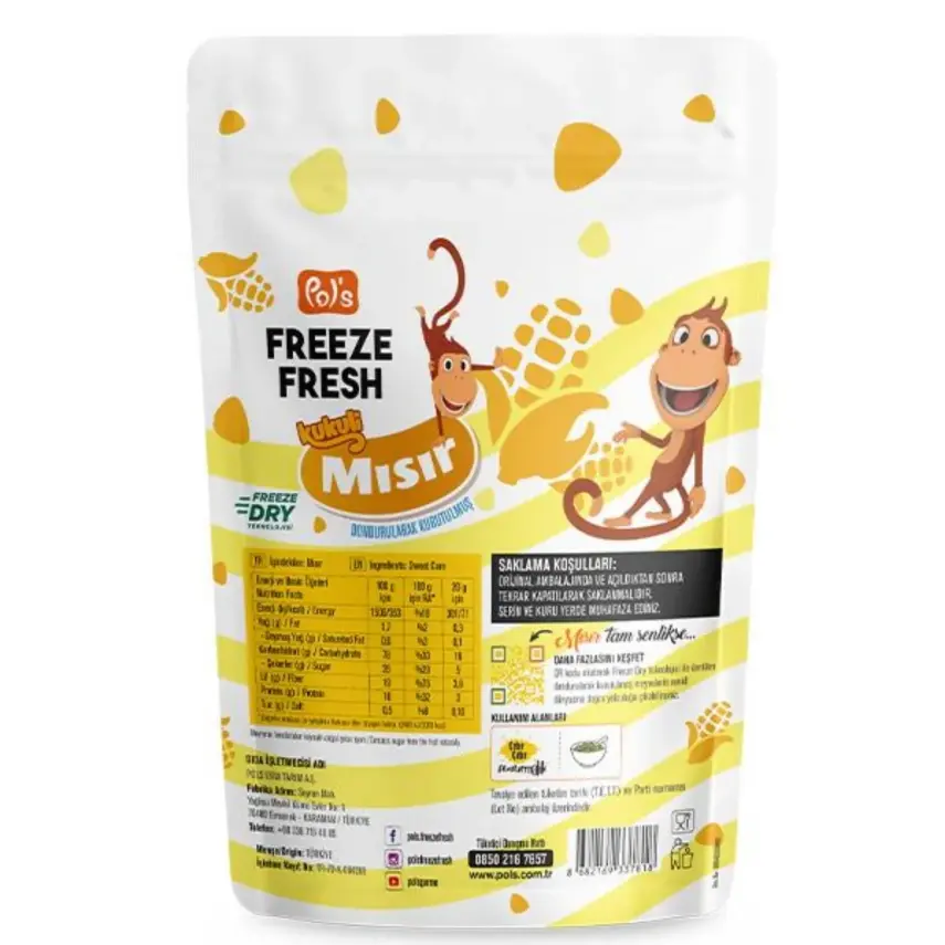 Pol's Freeze Fresh Kukili Dondurularak Kurutulmuş Mısır 25 gr - 2