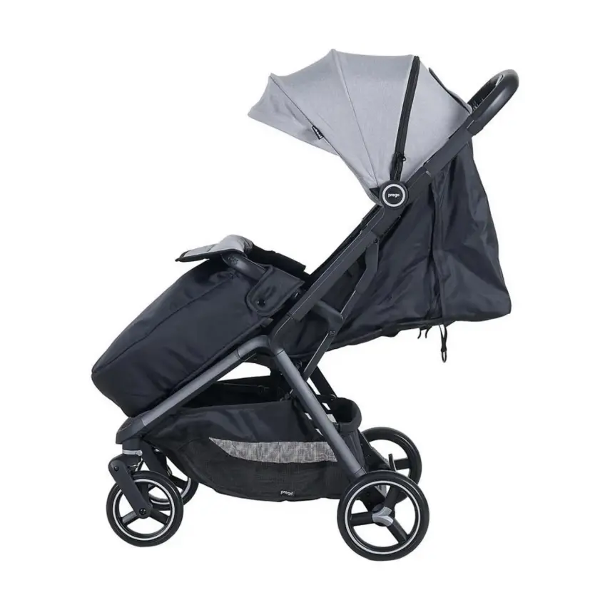 Prego 2026 Smart Fold Otomatik Katlanır Ayak Örtülü Bebek Arabası Gri - 7