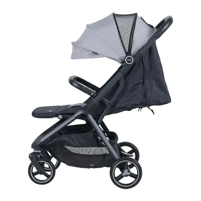 Prego 2026 Smart Fold Otomatik Katlanır Ayak Örtülü Bebek Arabası Gri - 5
