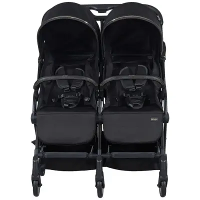Prego 2236 London Yanyana İkiz Bebek Arabası Siyah - 3