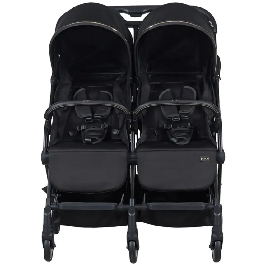 Prego 2236 London Yanyana İkiz Bebek Arabası Siyah - 3